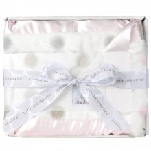 Coffret cadeau couverture Luxe Dot rose clair (74 x 89 cm)  par Little giraffe