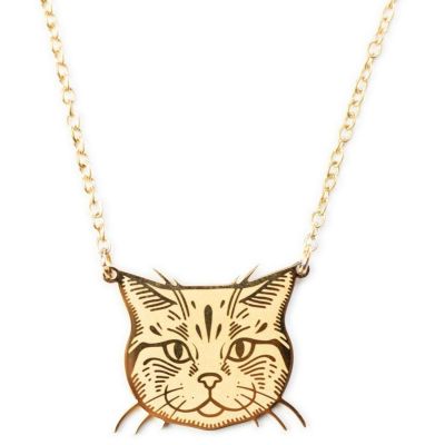 Collier Chat (Plaqué or 18 carats) Mava