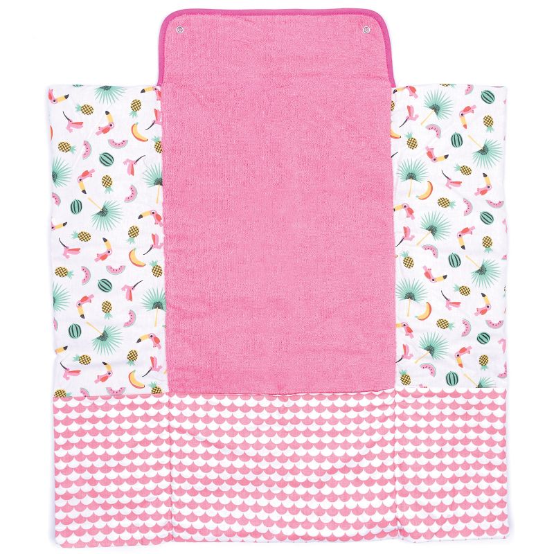 Tapis à langer nomade imprimé exotique corail (60 x 70 cm) BB & Co