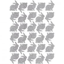 Stickers lapins glitter argent (29,7 x 42 cm)  par Lilipinso