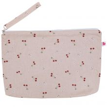 Pochette de change en coton enduit Cerise  par BB & Co