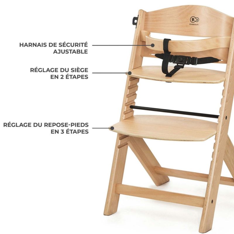 Chaise haute évolutive Enock Natural Kinderkraft Produit 3