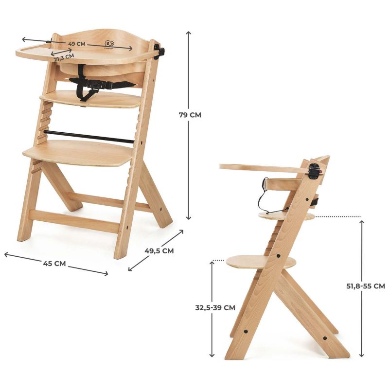 Chaise haute évolutive Enock Natural Kinderkraft Produit 9
