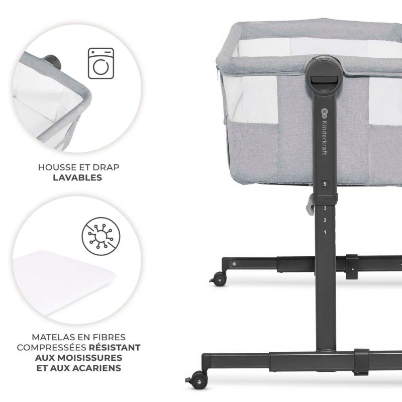 Lit cododo 2 en 1 Nestee Up 2 Light Grey Kinderkraft Produit 4