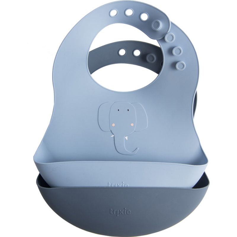 Lot de 2 bavoirs en silicone Mrs. Elephant Trixie