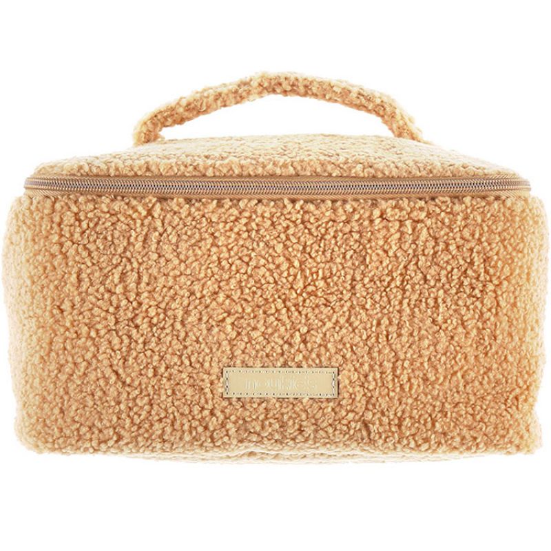 Trousse de toilette en sherpa Mix & Match camel Noukie's