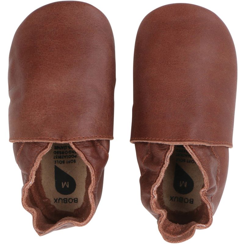 Chaussons bébé en cuir Soft soles Classic toffee (3-9 mois) Bobux