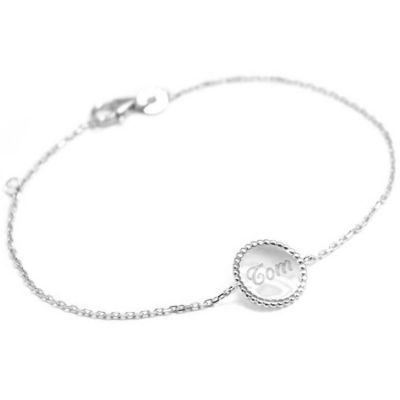 Bracelet Jeton perlé personnalisable (argent 925°) Petits trésors