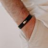 Bracelet en cuir Mon Petit Poids Noir (plaqué or jaune) - Mon Petit Poids