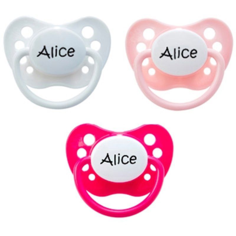 Lot de 3 sucettes personnalisables fille physiologiques Nip classic en silicone (3-36 mois) Baby Tute