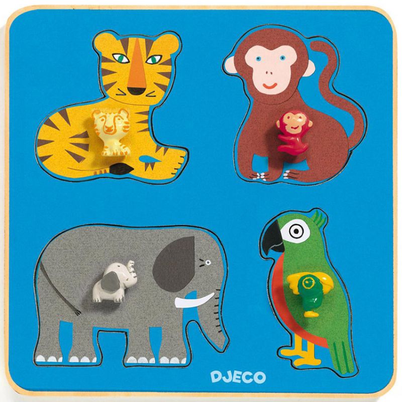 Puzzle à encastrement Family Jungle (4 pièces) Djeco
