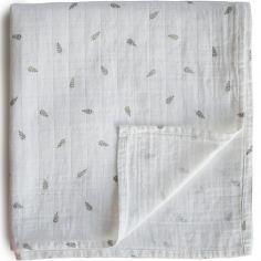 Maxi lange en coton bio Leaves (120 x 120 cm) - Mushie
