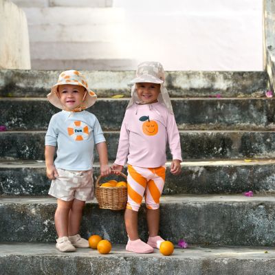 Chapeau réversible anti-UV Orange (1-3 ans)