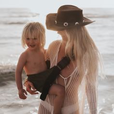 Porte bébé enfant en velours côtelé Olive Rib