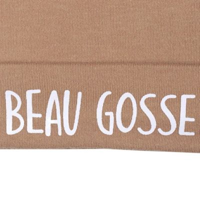 Bonnet de naissance en coton Beau gosse camel