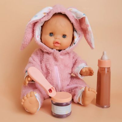 Coffret repas petit pot et biberon magiques pour poupée Chocolat