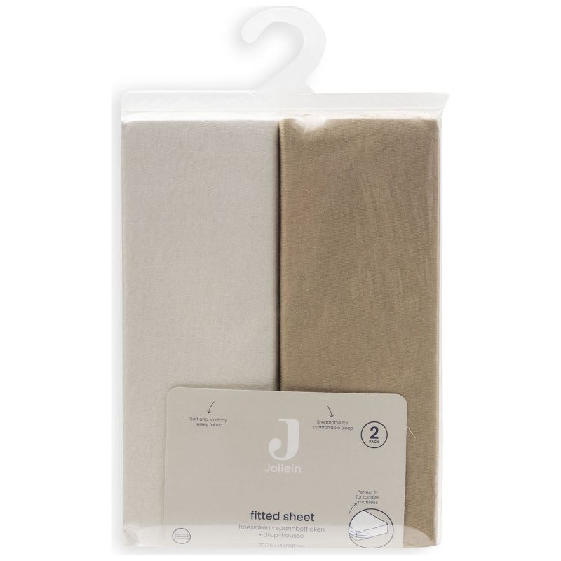 Lot de 2 draps housses en jersey Hazel-Oatmeal (70 x 140 cm) Jollein Packaging 6