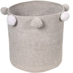 Panier de rangement Bubbly en coton gris (30 x 30 cm)