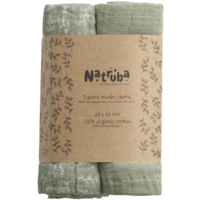 Pack 2 langes en coton bio vert  par Natruba