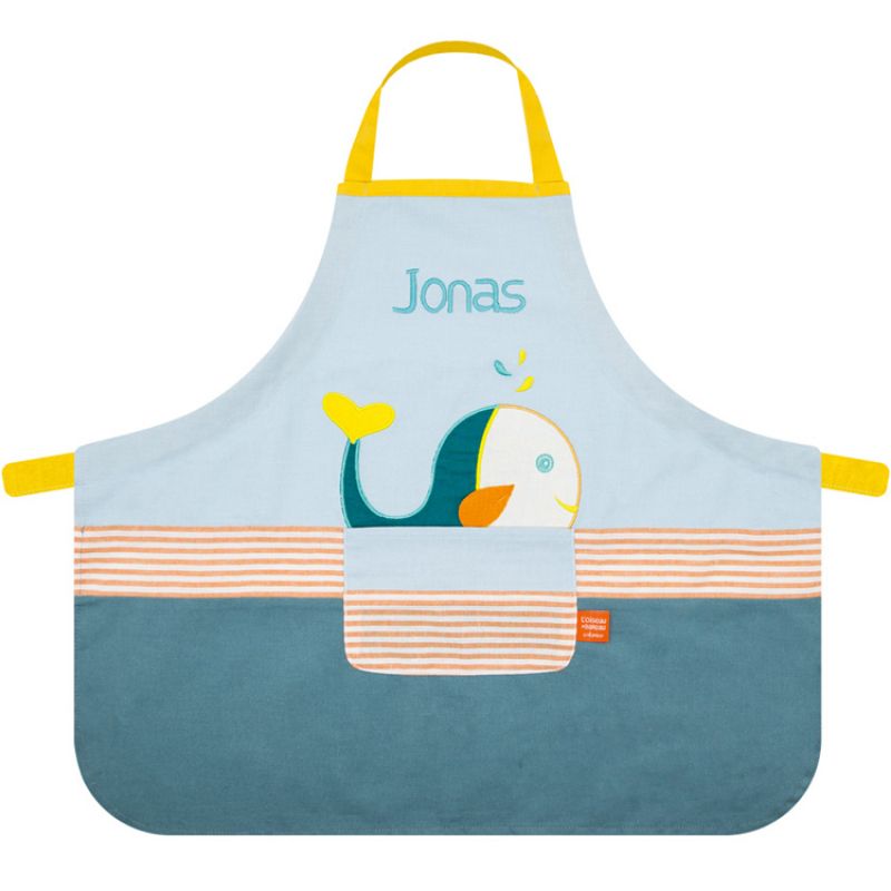 Tablier enfant baleine (personnalisable) L'oiseau bateau