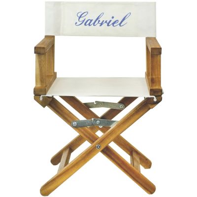 fauteuil metteur en scène bleu roi pieds bois (personnalisable)