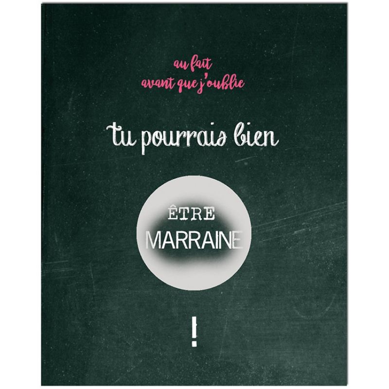 Carte à gratter Demande spéciale Chalkboard Marraine (8 x 10 cm) Les Boudeurs