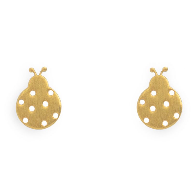 Boucles d'oreilles Nature coccinelle (vermeil doré) Coquine