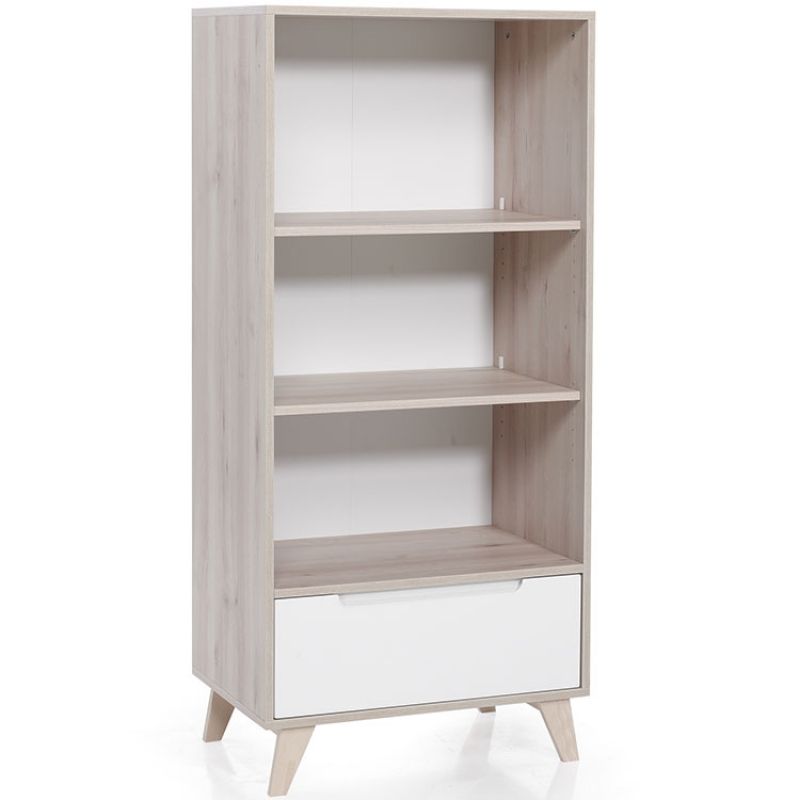 Bibliothèque Mette blanc et naturel Geuther