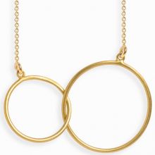 Collier chaîne 40 cm Linear double cercle 18 mm (vermeil doré)  par Coquine
