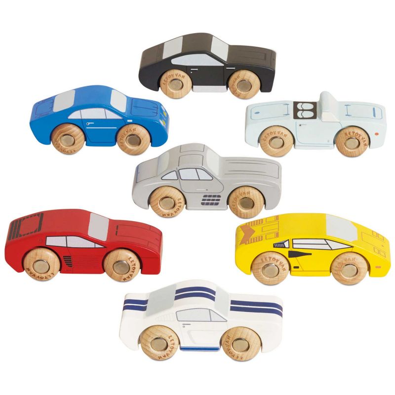 Set de 7 voitures de sport en bois FSC Le Toy Van Produit 1