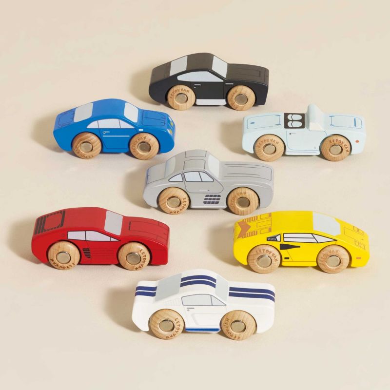 Set de 7 voitures de sport en bois FSC Le Toy Van Ambiance 7
