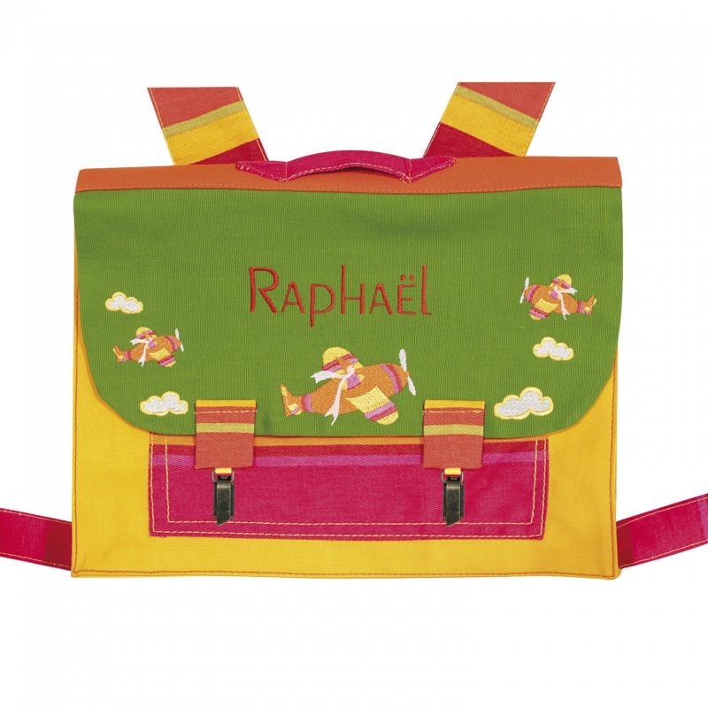 Petit cartable fille  Avion (personnalisable) L'oiseau bateau