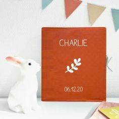 Livre de naissance terracotta 88 pages (personnalisable)