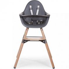 Chaise haute en bois naturel Evolu 2 gris