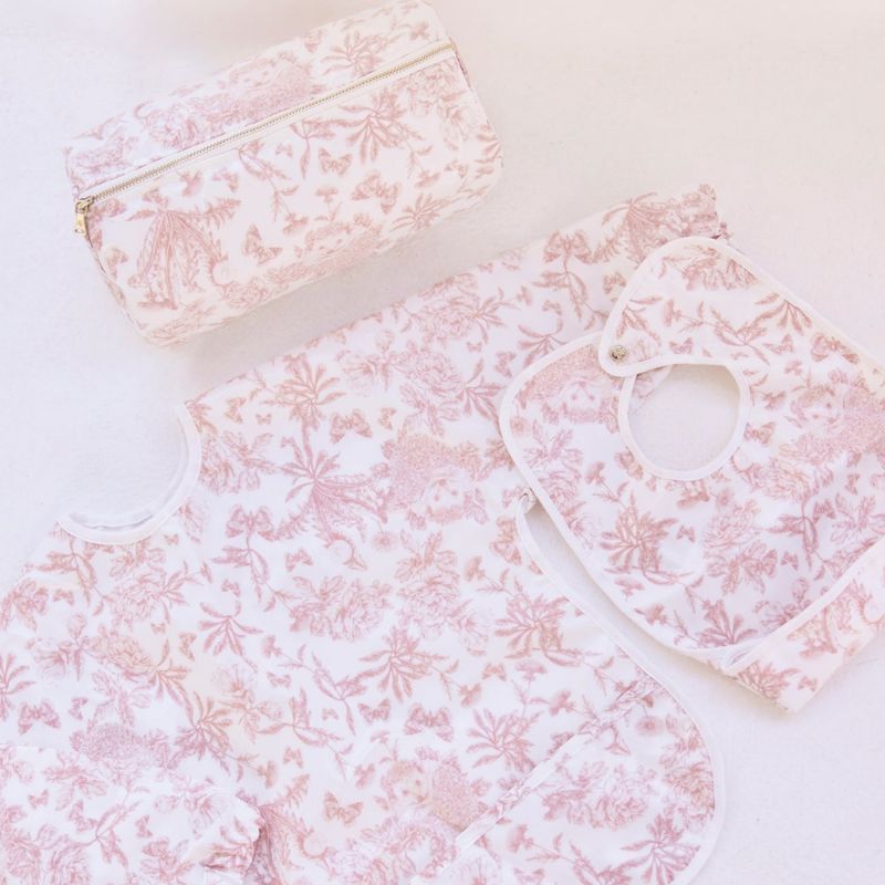 Trousse zippée Toile de Jouy rose thé (24 cm) Tartine et Chocolat Ambiance 5