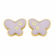 Boucles d'oreilles Papillon laqué (or jaune 750°)  par Berceau magique bijoux