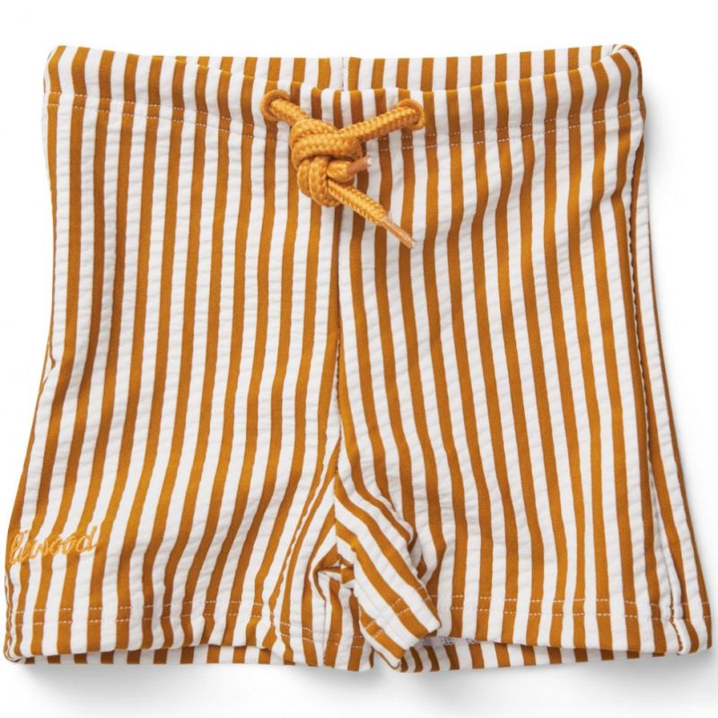 Short de bain Otto rayé moutarde (3-9 mois) Liewood