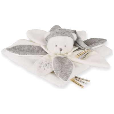 Doudou plat pétales Ours Argent (25 cm) Doudou et Compagnie