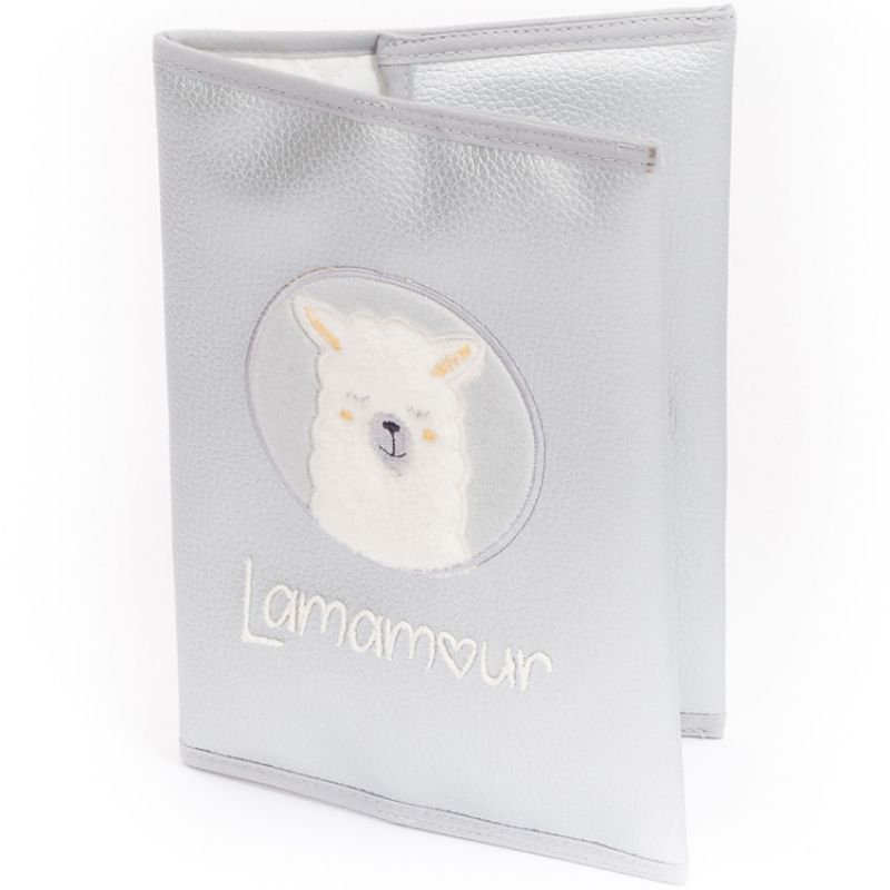 Protège carnet de santé gris Lamamour Maison Nougatine