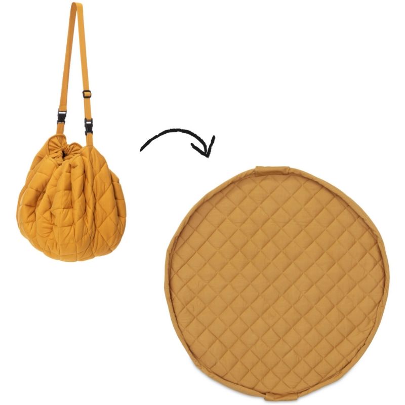 Tapis de jeu nomade 2 en 1 en coton bio Mustard Chai Tea Organic Play&Go Produit 1 grande taille