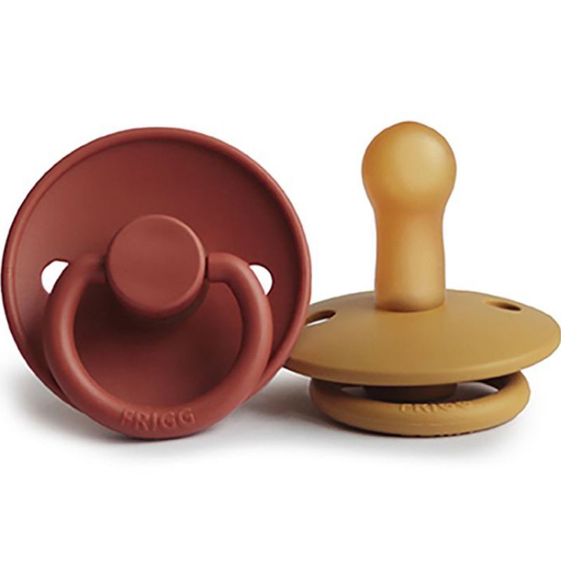 Lot de 2 sucettes en latex Classic Clay-Honey gold (0-6 mois) Frigg