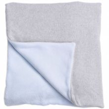 Couverture bébé en coton et polyester Perle de riz bleu (100 x 140 cm)  par Maison Nougatine