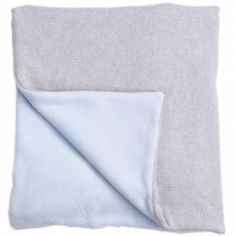 Couverture bébé en coton et polyester Perle de riz bleu (100 x 140 cm)