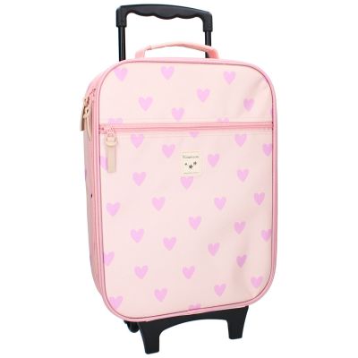 Valise à roulettes enfant Cœurs rose Kidzroom