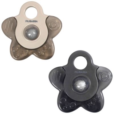 Lot de 2 anneaux de dentition étoile gris Filibabba