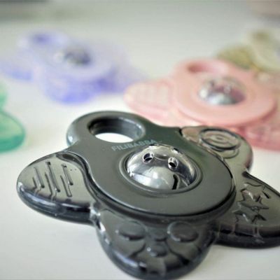 Lot de 2 anneaux de dentition étoile gris