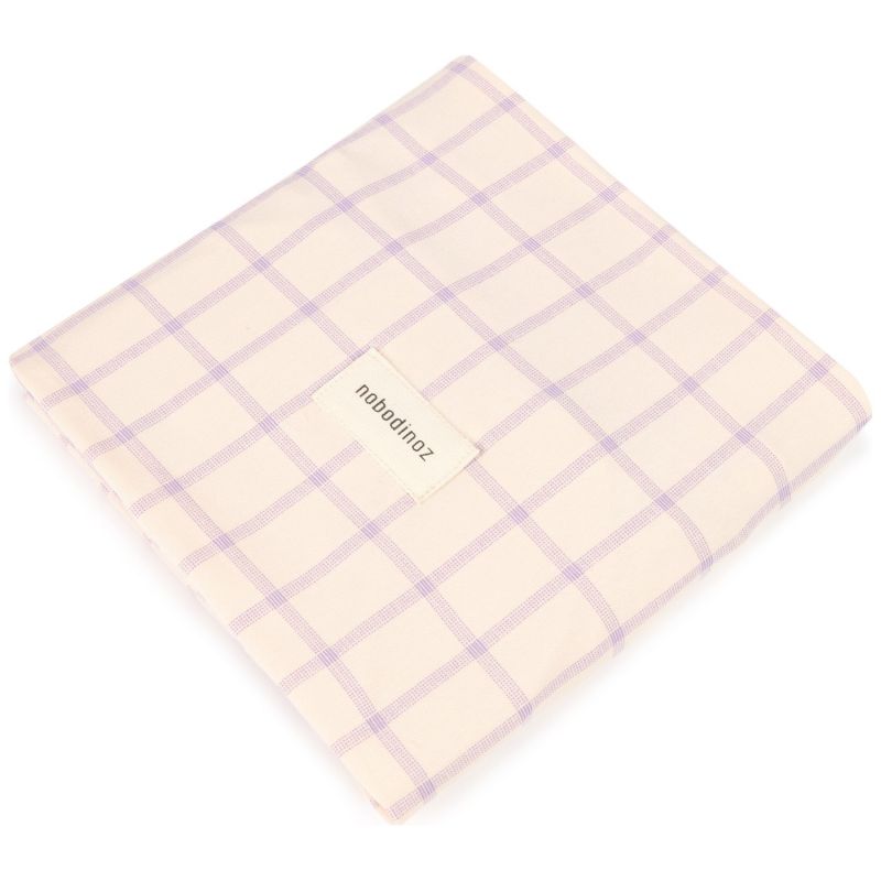 Housse de matelas à langer Stories Édition limitée Powder mauve grid Nobodinoz Produit 2