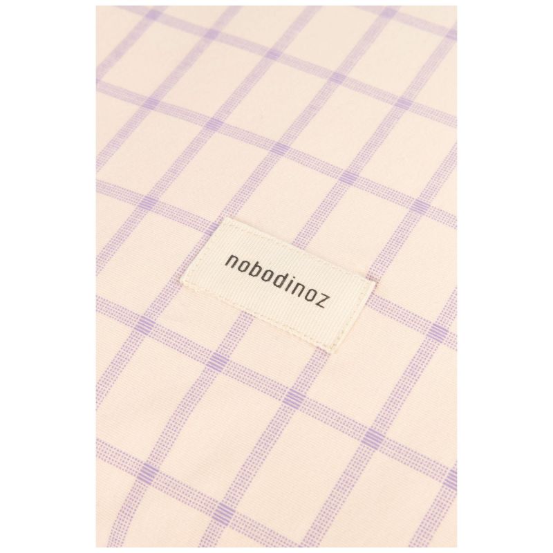 Housse de matelas à langer Stories Édition limitée Powder mauve grid Nobodinoz Produit 3