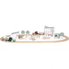 Circuit de train en bois ferme - Jabadabado