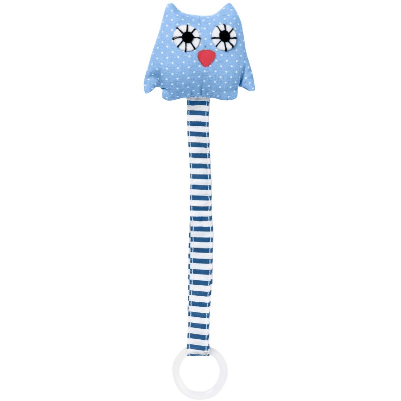 Attache sucette chouette bleue Franck & Fischer